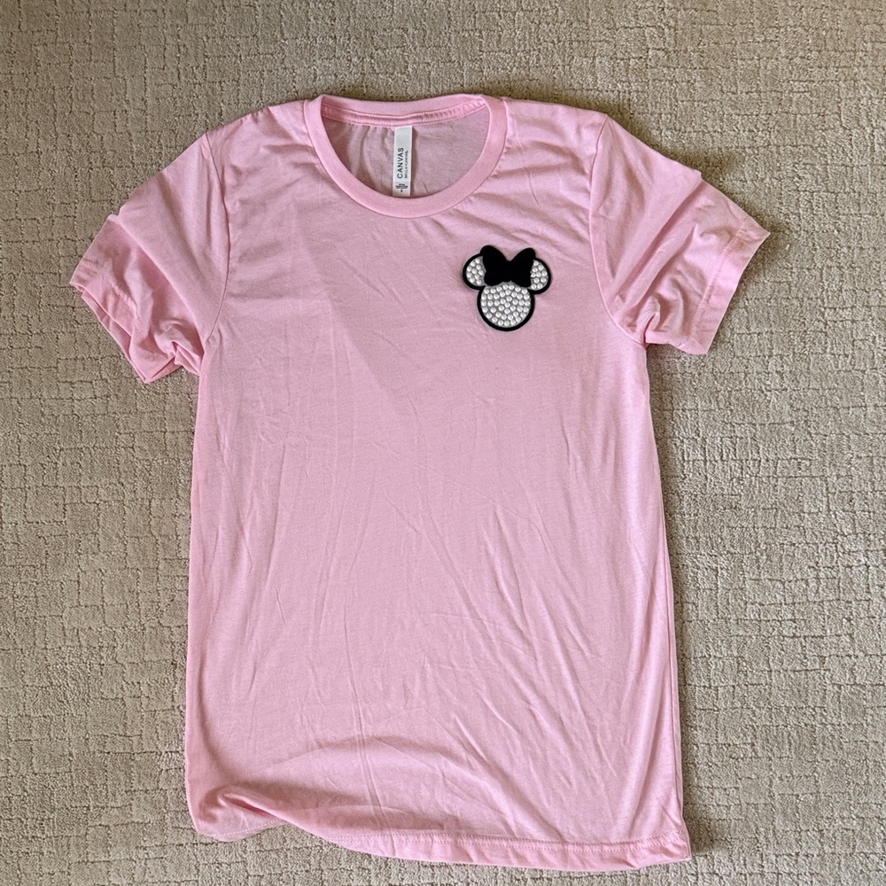 Pink Shirt with Mouse Ears Patch